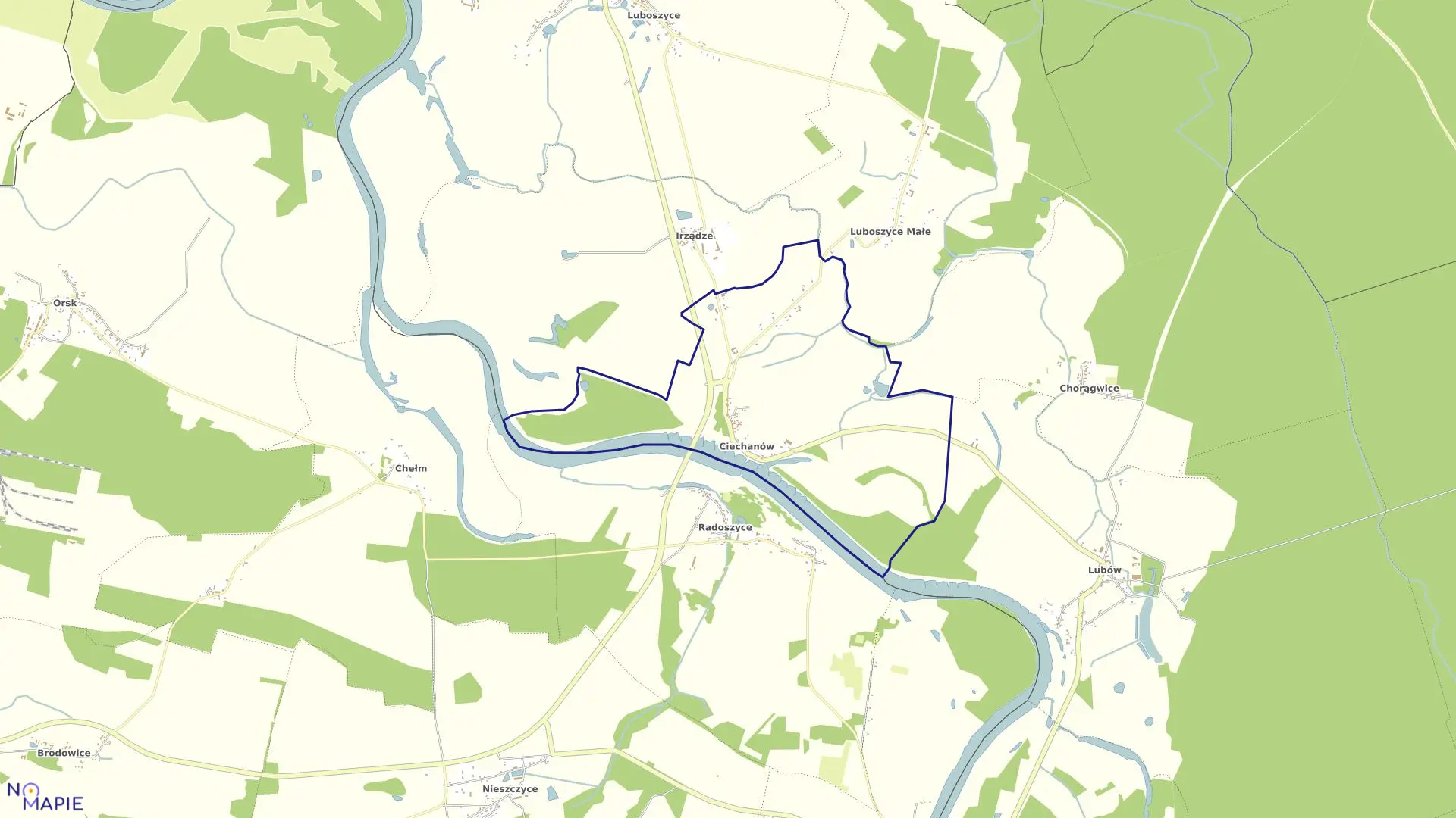 Mapa obrębu CIECHANÓW w gminie Jemielno