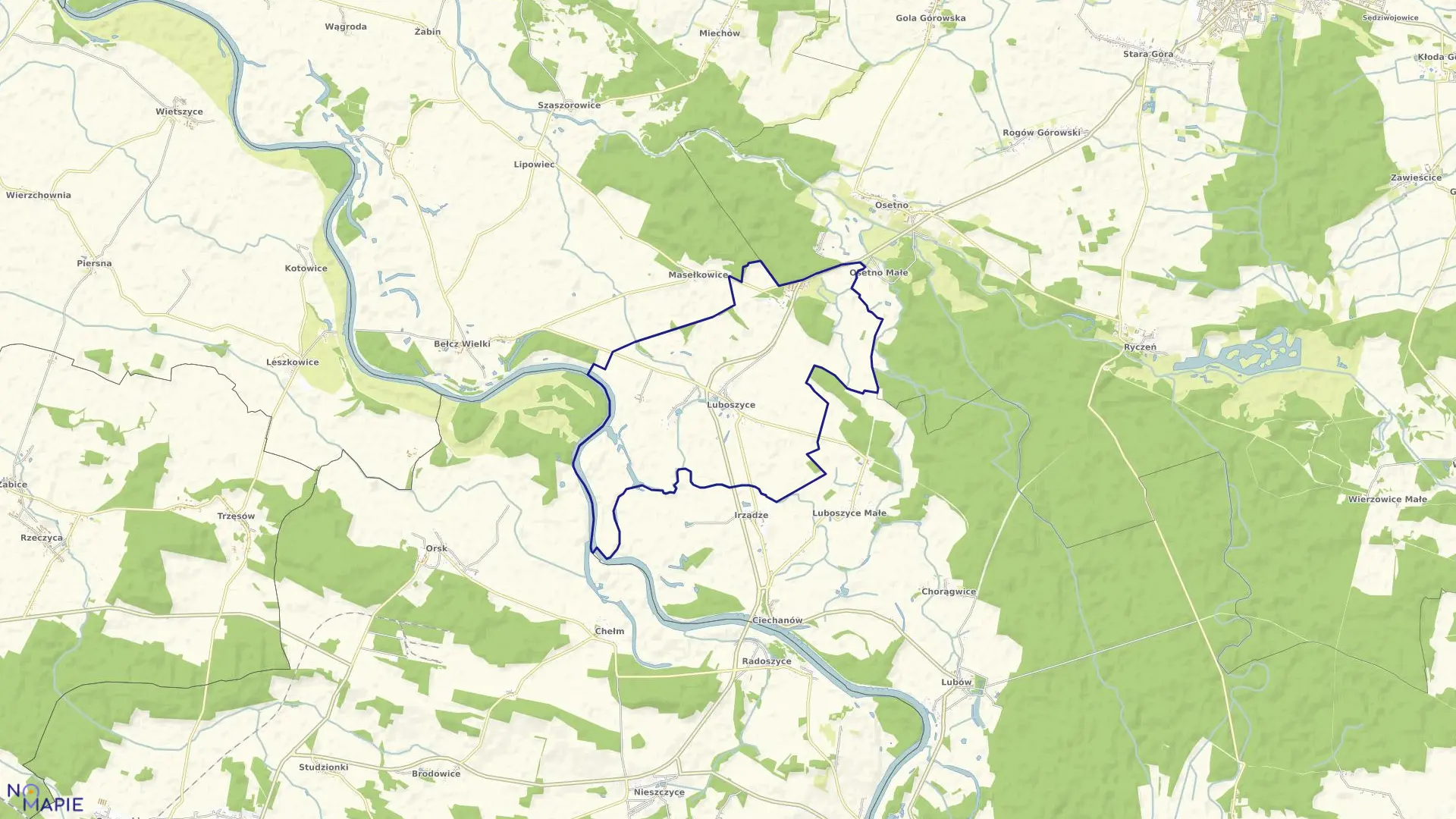 Mapa obrębu LUBOSZYCE w gminie Jemielno