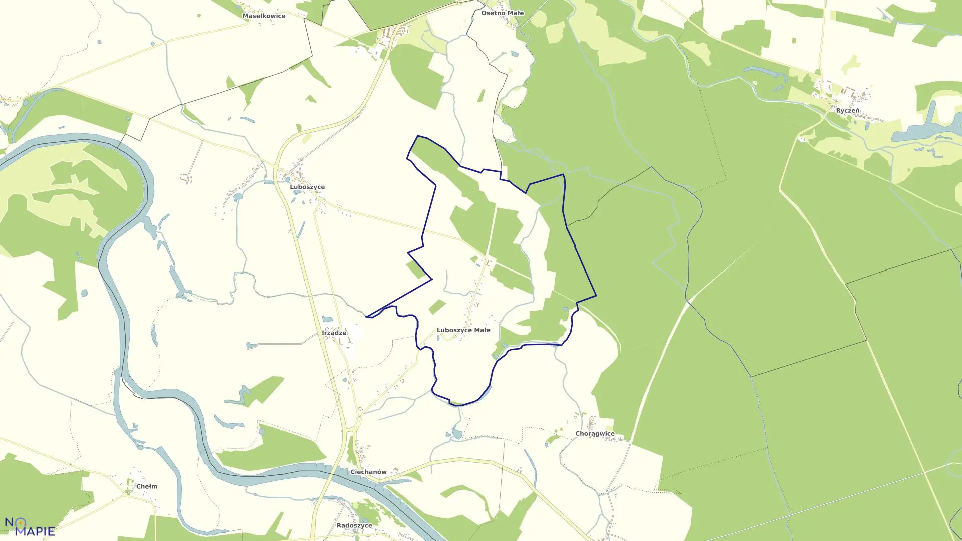 Mapa obrębu LUBOSZYCE MAŁE w gminie Jemielno