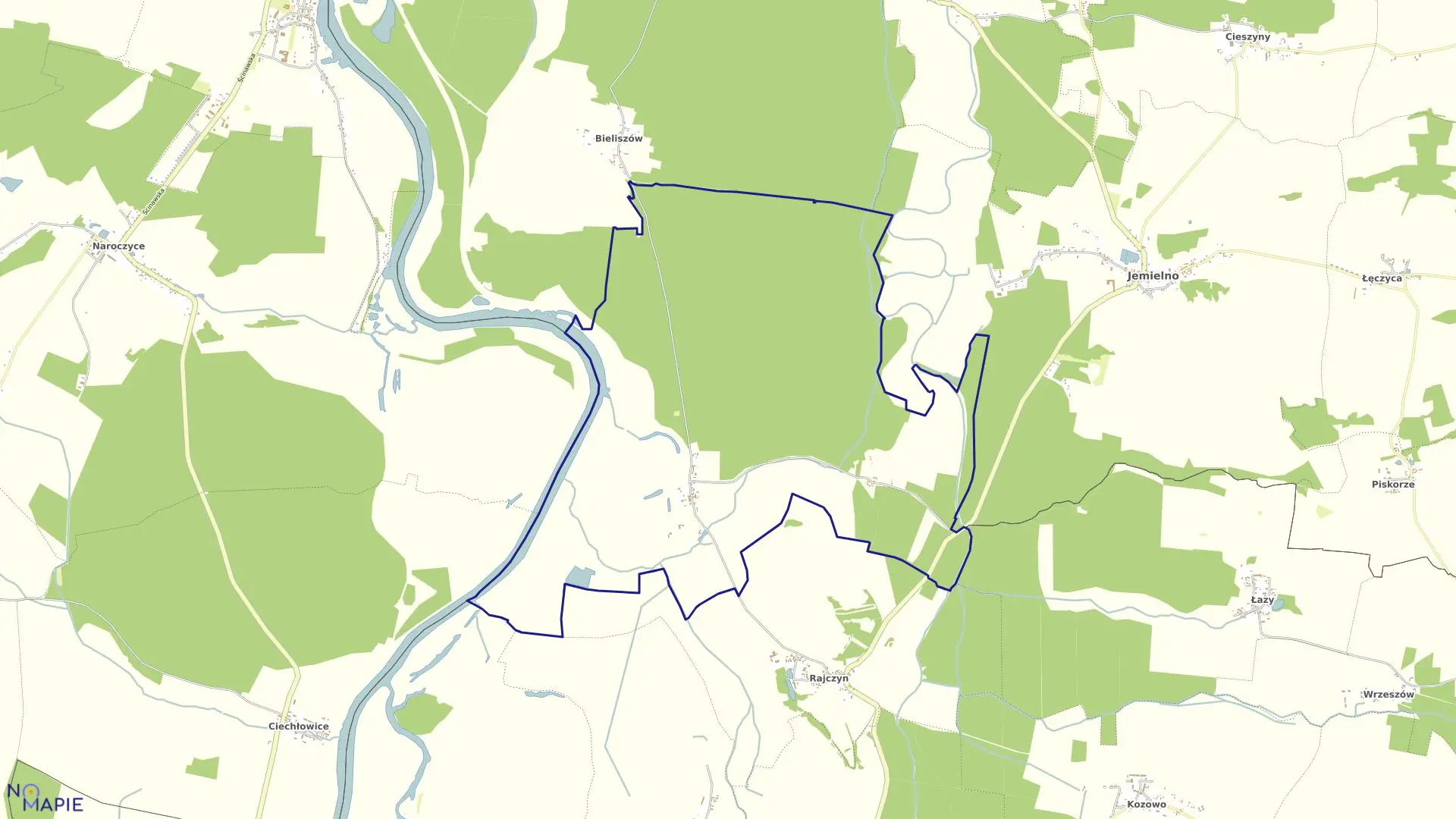 Mapa obrębu SMOLNE w gminie Jemielno